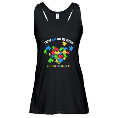 I Wear Blue For My Cousin Family Matching Autism Awareness Ladies Essential Flowy Tank