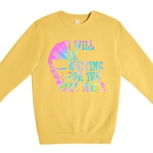 I Will Be Waiting For You At Home Softball Catcher Cute Gift Premium Crewneck Sweatshirt