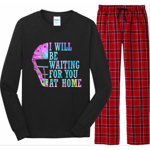 I Will Be Waiting For You At Home Softball Catcher Cute Gift Long Sleeve Pajama Set