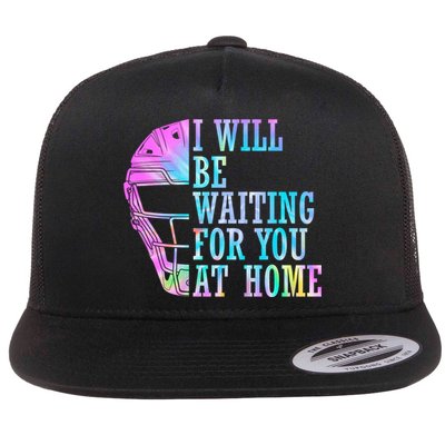 I Will Be Waiting For You At Home Softball Catcher Cute Gift Flat Bill Trucker Hat