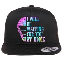 I Will Be Waiting For You At Home Softball Catcher Cute Gift Flat Bill Trucker Hat