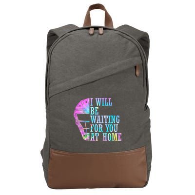 I Will Be Waiting For You At Home Softball Catcher Cute Gift Cotton Canvas Backpack