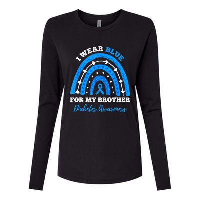 I Wear Blue For My Brother T1D Diabetes Awareness Month Womens Cotton Relaxed Long Sleeve T-Shirt