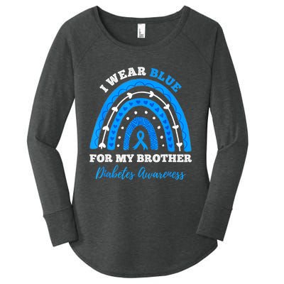 I Wear Blue For My Brother T1D Diabetes Awareness Month Women's Perfect Tri Tunic Long Sleeve Shirt