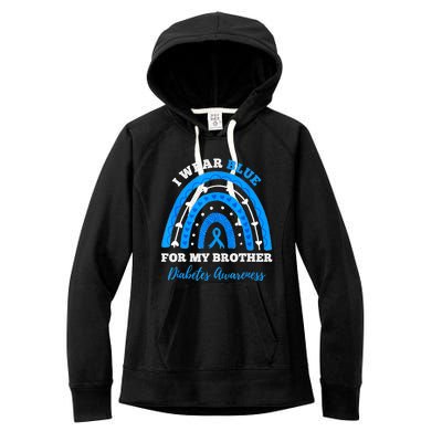 I Wear Blue For My Brother T1D Diabetes Awareness Month Women's Fleece Hoodie