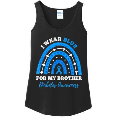 I Wear Blue For My Brother T1D Diabetes Awareness Month Ladies Essential Tank