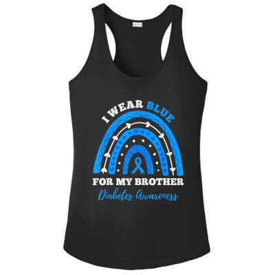 I Wear Blue For My Brother T1D Diabetes Awareness Month Ladies PosiCharge Competitor Racerback Tank