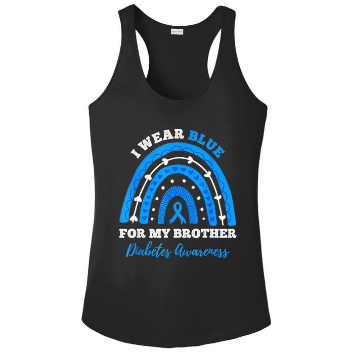 I Wear Blue For My Brother T1D Diabetes Awareness Month Ladies PosiCharge Competitor Racerback Tank