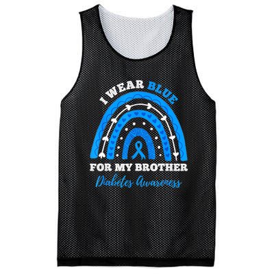 I Wear Blue For My Brother T1D Diabetes Awareness Month Mesh Reversible Basketball Jersey Tank