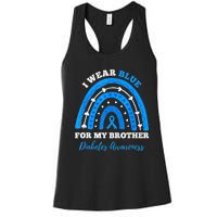 I Wear Blue For My Brother T1D Diabetes Awareness Month Women's Racerback Tank