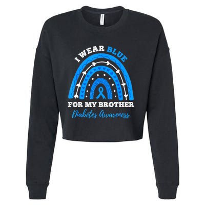 I Wear Blue For My Brother T1D Diabetes Awareness Month Cropped Pullover Crew