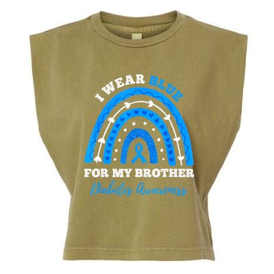 I Wear Blue For My Brother T1D Diabetes Awareness Month Garment-Dyed Women's Muscle Tee