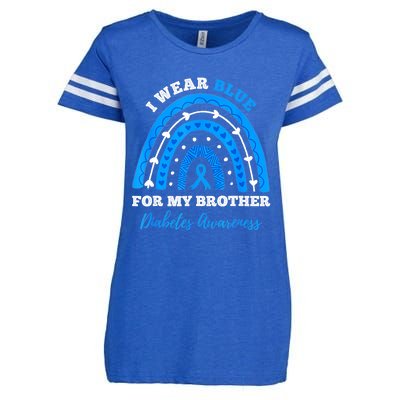 I Wear Blue For My Brother T1D Diabetes Awareness Month Enza Ladies Jersey Football T-Shirt