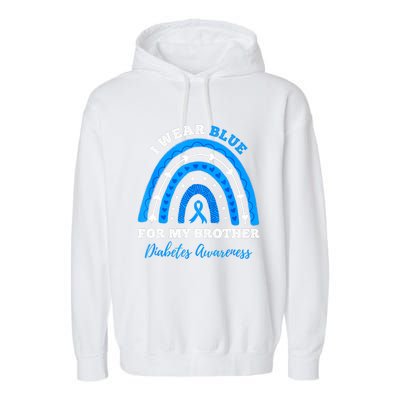 I Wear Blue For My Brother T1D Diabetes Awareness Month Garment-Dyed Fleece Hoodie