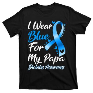 I Wear Blue For My Papa Diabetes Awareness Ribbon T-Shirt