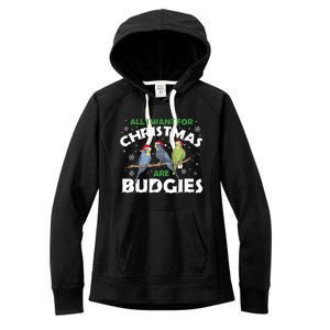 I Want Budgies For Christmas Cute Gift Women's Fleece Hoodie