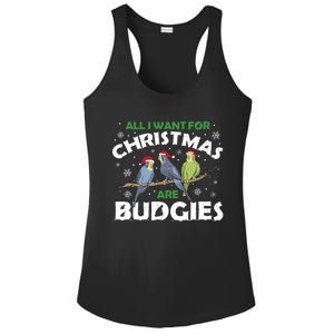 I Want Budgies For Christmas Cute Gift Ladies PosiCharge Competitor Racerback Tank