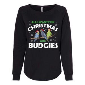 I Want Budgies For Christmas Cute Gift Womens California Wash Sweatshirt