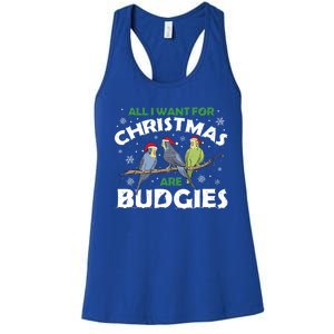 I Want Budgies For Christmas Cute Gift Women's Racerback Tank