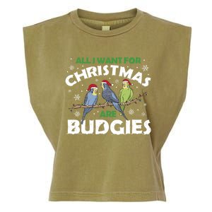 I Want Budgies For Christmas Cute Gift Garment-Dyed Women's Muscle Tee