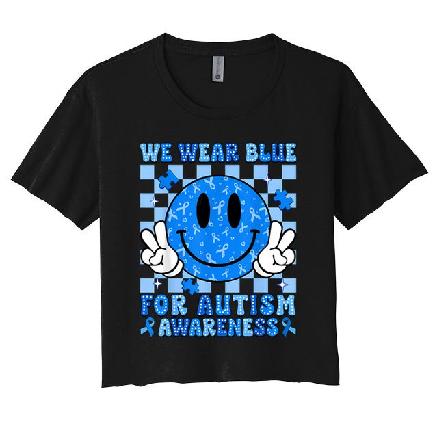 I Wear Blue For Autism Awareness Month Autism Crop Top