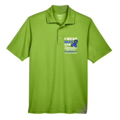 I Wear Blue For Someone Design Colon Cancer Awareness Meaningful Gift Men's Origin Performance Pique Polo