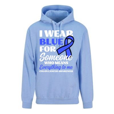 I Wear Blue For Someone Design Colon Cancer Awareness Meaningful Gift Unisex Surf Hoodie