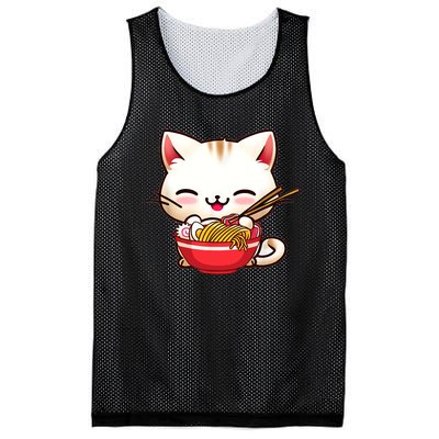 Kawaii Cat Eats Japanese Ramen, Daddy Mommy Boy Girl Funny Mesh Reversible Basketball Jersey Tank