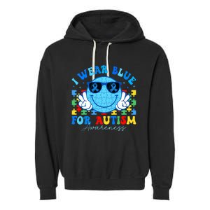 I Wear Blue For Autism Awareness Month Teacher Garment-Dyed Fleece Hoodie