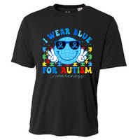 I Wear Blue For Autism Awareness Month Teacher Cooling Performance Crew T-Shirt