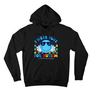 I Wear Blue For Autism Awareness Month Teacher Hoodie