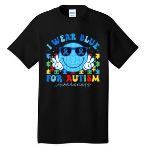 I Wear Blue For Autism Awareness Month Teacher Tall T-Shirt