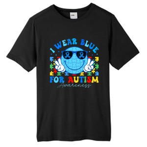 I Wear Blue For Autism Awareness Month Teacher Tall Fusion ChromaSoft Performance T-Shirt