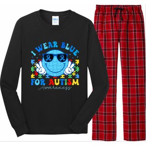 I Wear Blue For Autism Awareness Month Teacher Long Sleeve Pajama Set