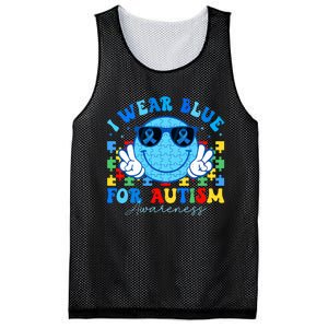 I Wear Blue For Autism Awareness Month Teacher Mesh Reversible Basketball Jersey Tank