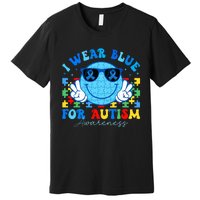 I Wear Blue For Autism Awareness Month Teacher Premium T-Shirt