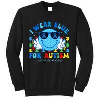 I Wear Blue For Autism Awareness Month Teacher Tall Sweatshirt