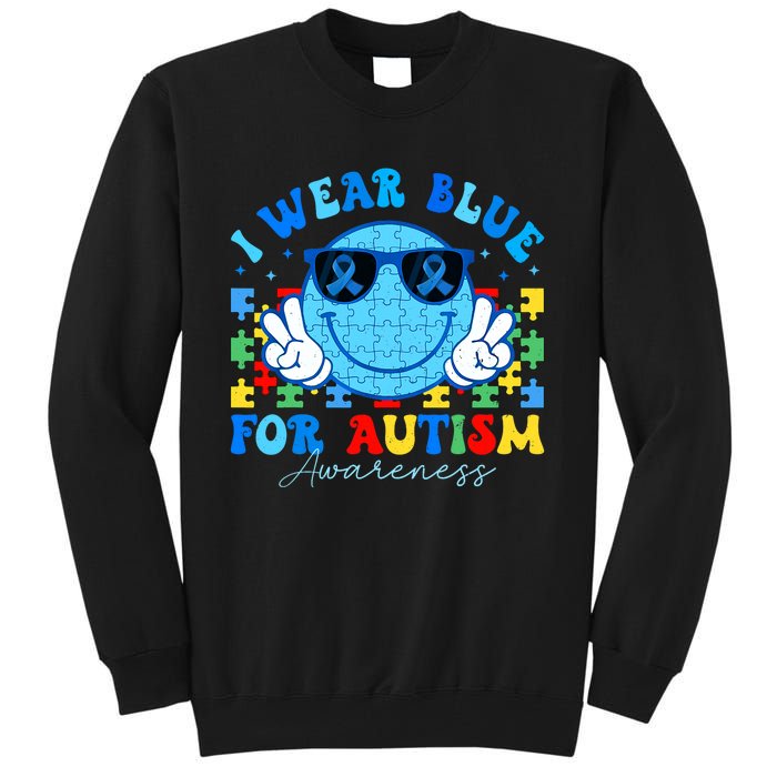 I Wear Blue For Autism Awareness Month Teacher Tall Sweatshirt