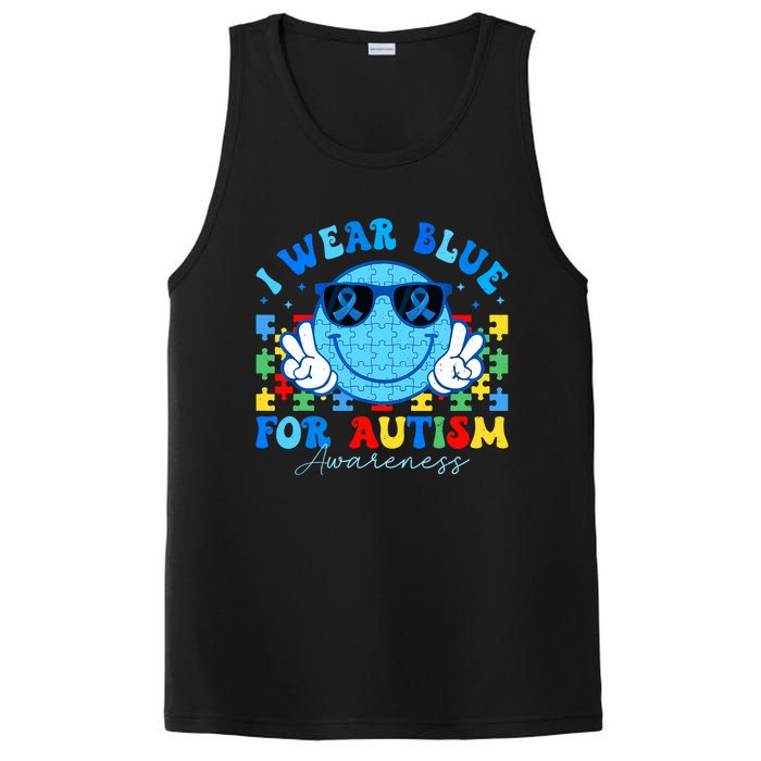 I Wear Blue For Autism Awareness Month Teacher PosiCharge Competitor Tank