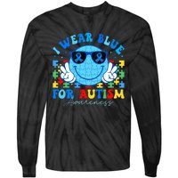 I Wear Blue For Autism Awareness Month Teacher Tie-Dye Long Sleeve Shirt