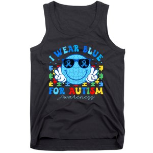 I Wear Blue For Autism Awareness Month Teacher Tank Top