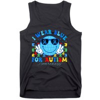 I Wear Blue For Autism Awareness Month Teacher Tank Top