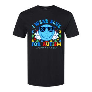 I Wear Blue For Autism Awareness Month Teacher Softstyle CVC T-Shirt