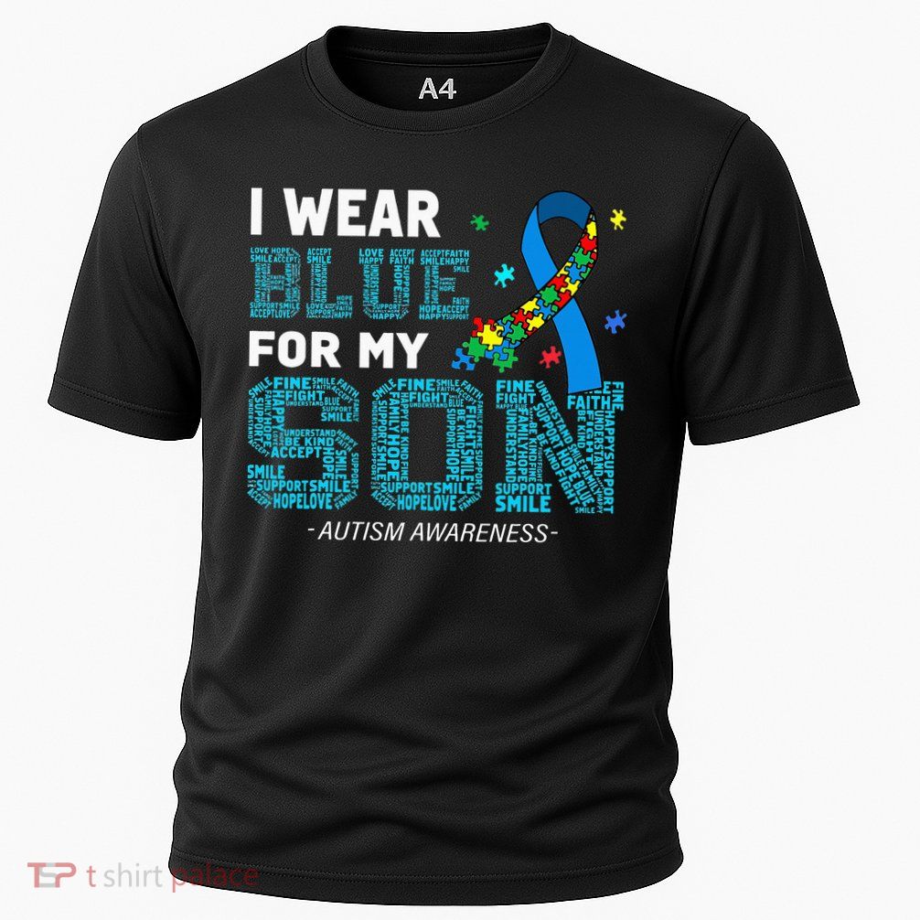 I Wear Blue For My Son Autism Awareness Mom Dad Cooling Performance Crew T-Shirt