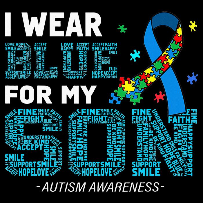 I Wear Blue For My Son Autism Awareness Mom Dad Impact Tech Backpack