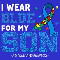I Wear Blue For My Son Autism Awareness Mom Dad Tie-Dye T-Shirt