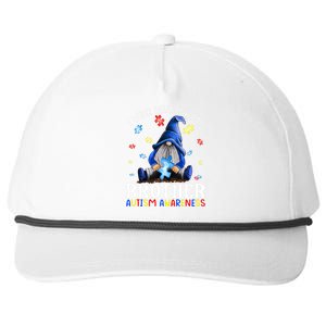 I Wear Blue For My Brother Autism Awareness Gnomes Snapback Five-Panel Rope Hat