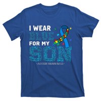 I Wear Blue For My Son Autism Awareness Month T-Shirt