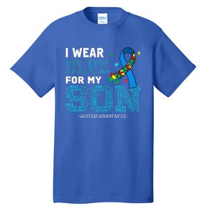 I Wear Blue For My Son Autism Awareness Month Tall T-Shirt