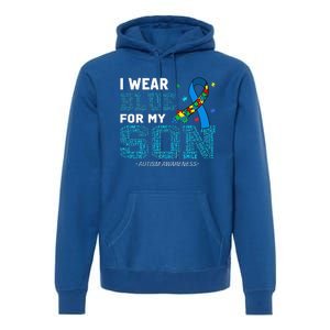 I Wear Blue For My Son Autism Awareness Month Premium Hoodie